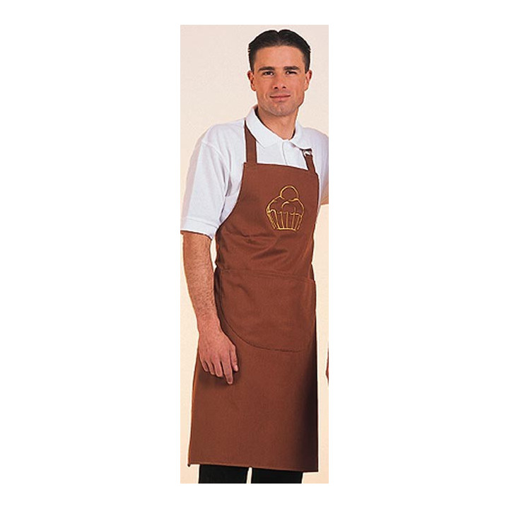 Tablier bavette brioche marron professionnel adulte