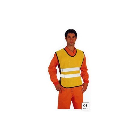 Gilet haute visibilite: tissu 100%polyester.