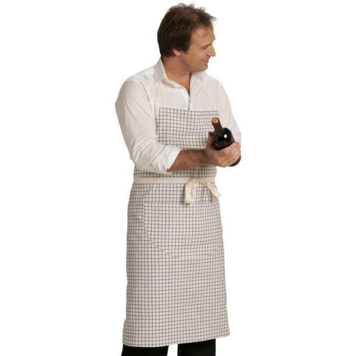 Tablier bavette professionnel à carreaux alsacien cuisine