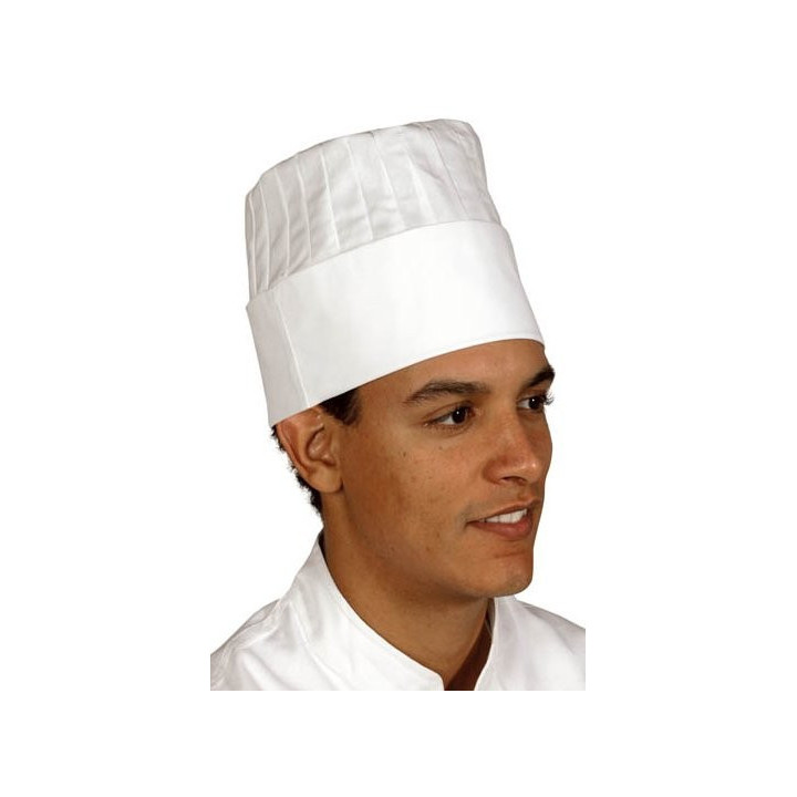 Toque petit chef en coton blanc pour cuisinier adulte