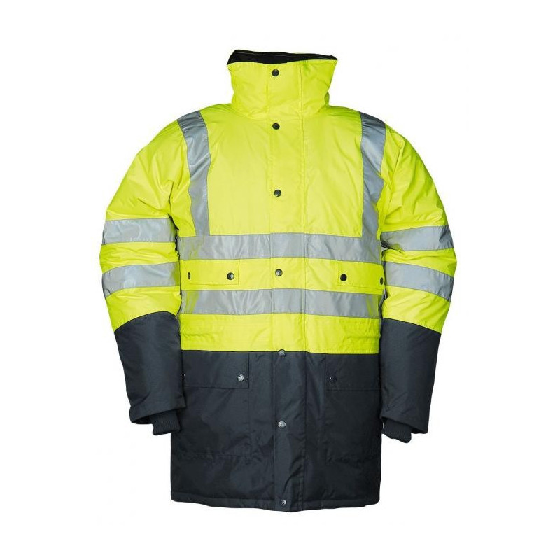 Parka hiver bicolore à doublure thermique fixe