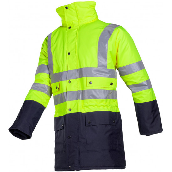 Parka hiver bicolore à doublure thermique fixe