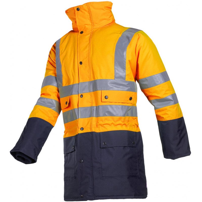 Parka hiver bicolore à doublure thermique fixe