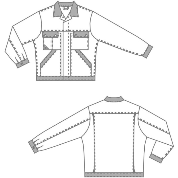 Blouson-veste bicolore de travail BP homme unisexe