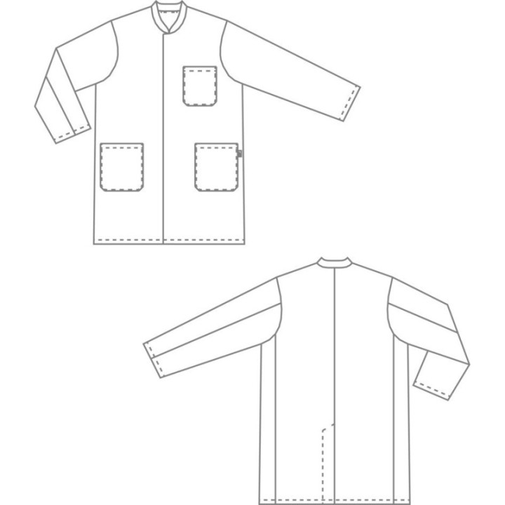 Blouse médicale col officier unisexe BP pour milieu médical