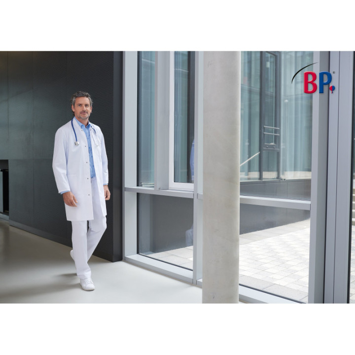 Blouse médicale col officier unisexe BP pour milieu médical