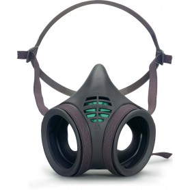 Demi-masque respiratoire anti-gaz reutilisable.