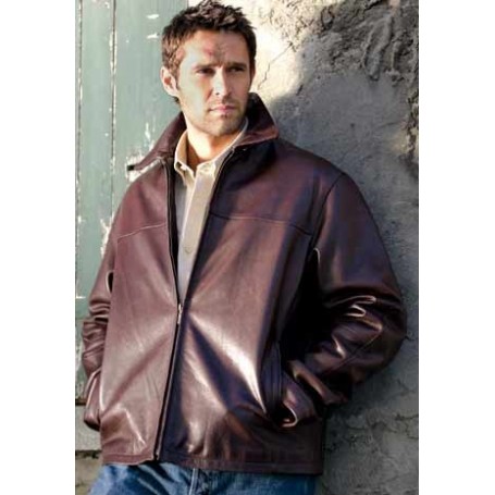 Blouson cuir en vachette pleine fleur