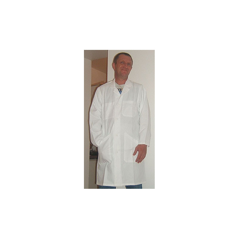 Blouse blanche en 100% coton classe de chimie, écoles, lycées