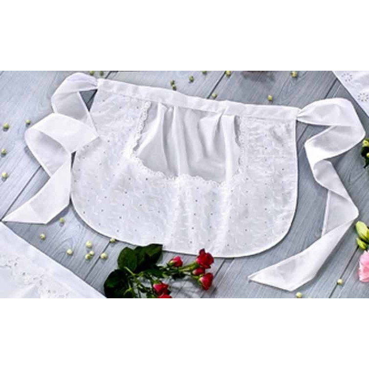 Tablier de serveuse taille avec poches blanc adulte