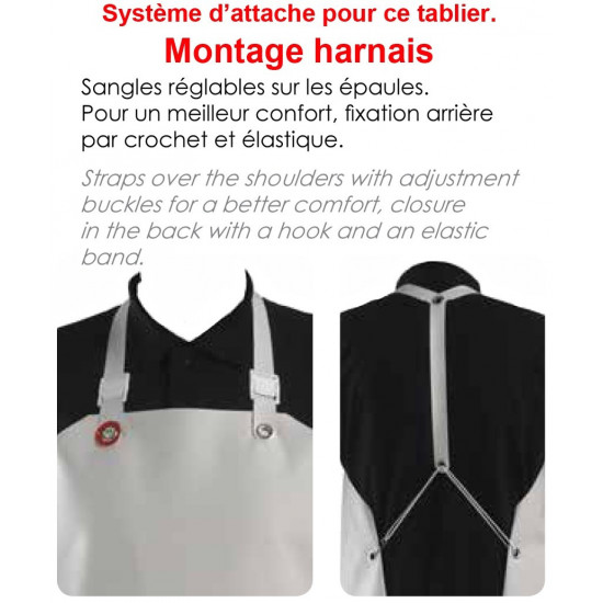 Tablier élastomère omega montage harnais
