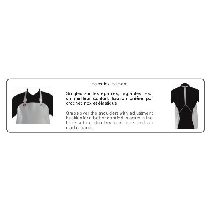 Tablier Omega harnais blanc industrie agroalimentaire MNX