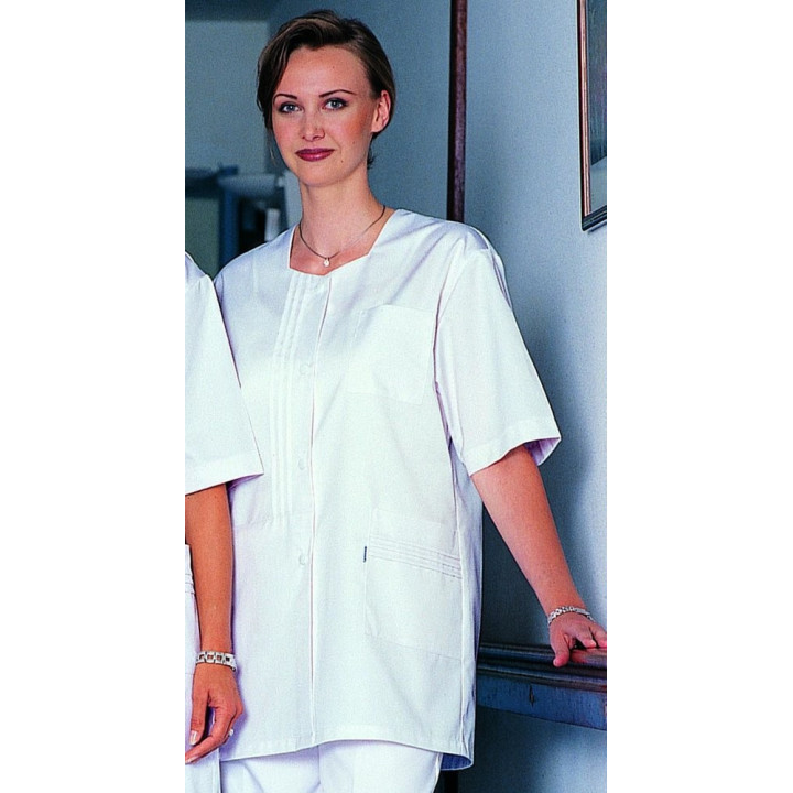 Tunique femme demi manches blanche pro avec poches