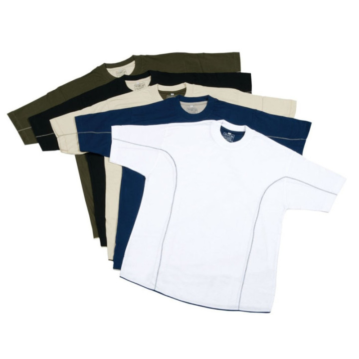 Tee-shirt col rond homme bleu coton 180g MUSTAGHATA