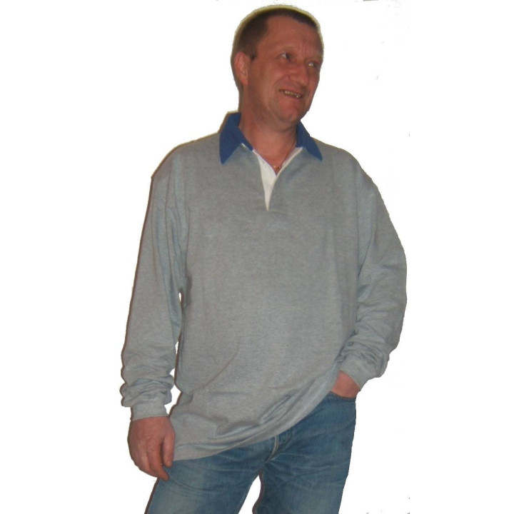 Polo manches longues professionnel gris homme CLAIRE-FONCET