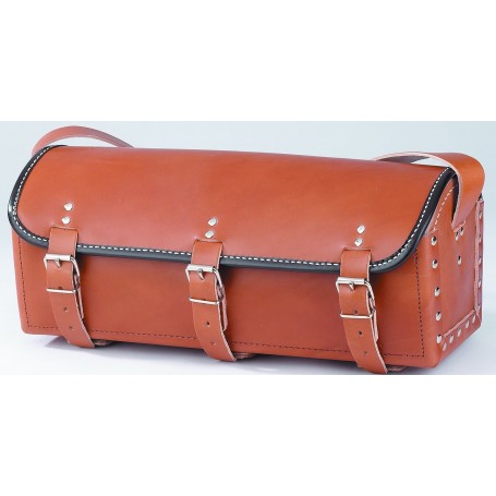 Sac à outils type plombier en cuir de vachette pleine fleur