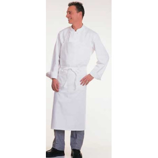 Tablier bavette blanc adulte 100 coton pour professionnels