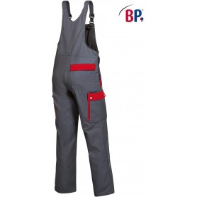 Cotte à bretelles de travail bicolore avec poches genoux (2)
