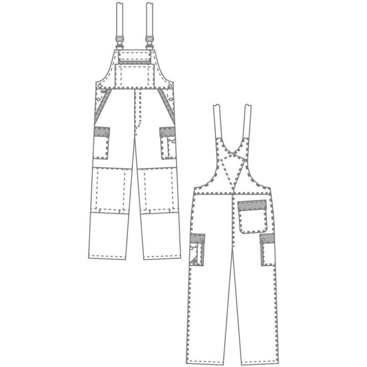 Cotte à bretelles de travail bicolore BP avec poches genoux