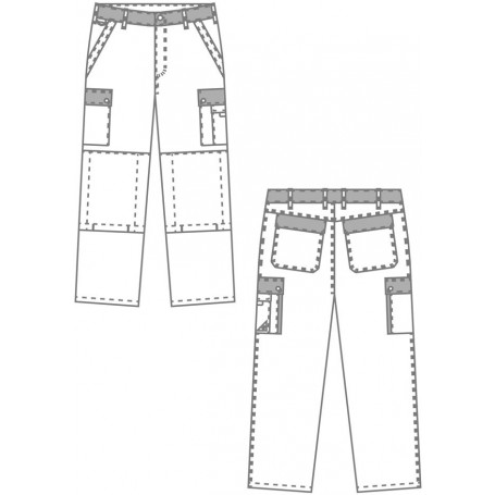 Pantalon avec poches genoux et poches porte-outils