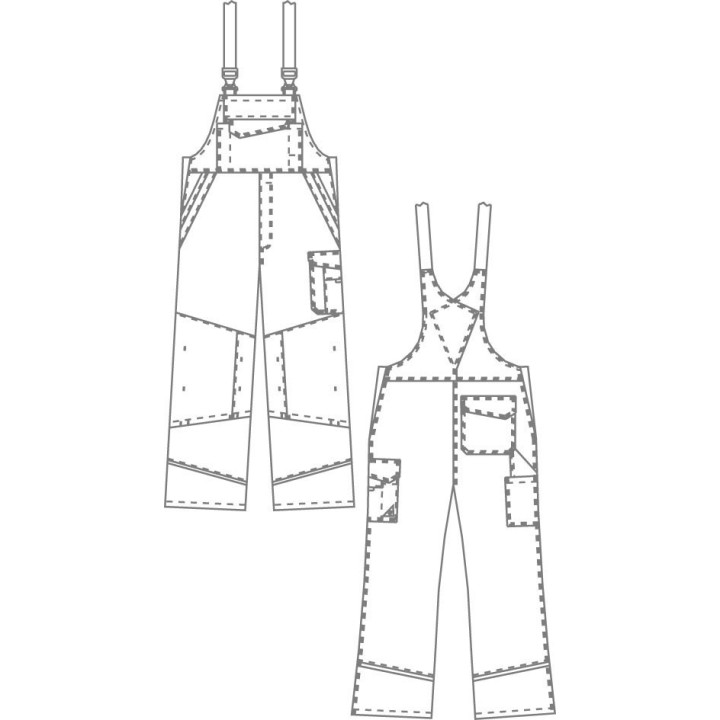 Cotte à bretelles carrossier anti-rayures avec poches genoux