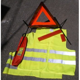 Kit de securite routiere triangle 2 gilets jaunes  en471