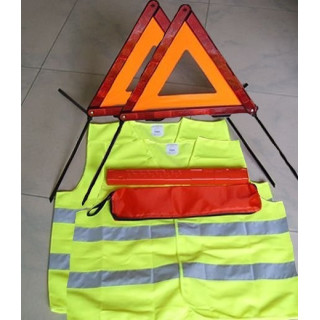 Kit de sécurité auto Espagne 2 triangles 2 gilets CE