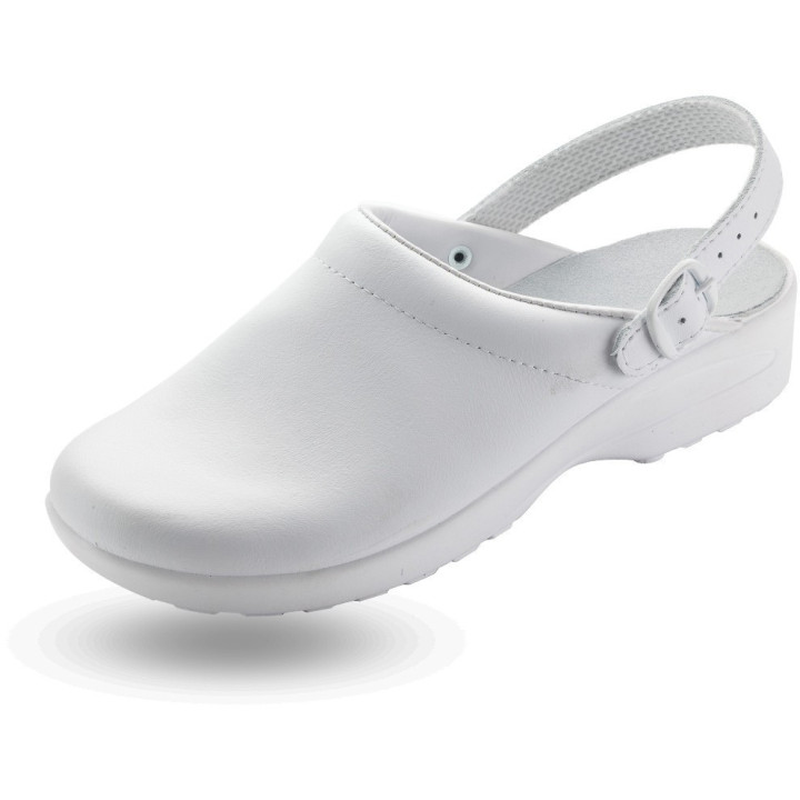 Sabot cuir blanc professionnel sans sécurité NORDWAYS