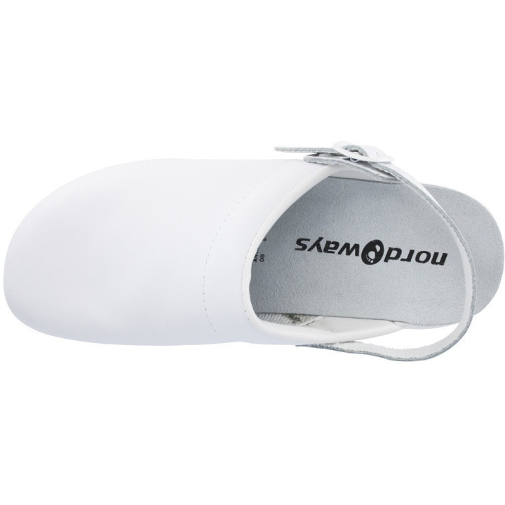 Sabot cuir blanc professionnel sans sécurité NORDWAYS