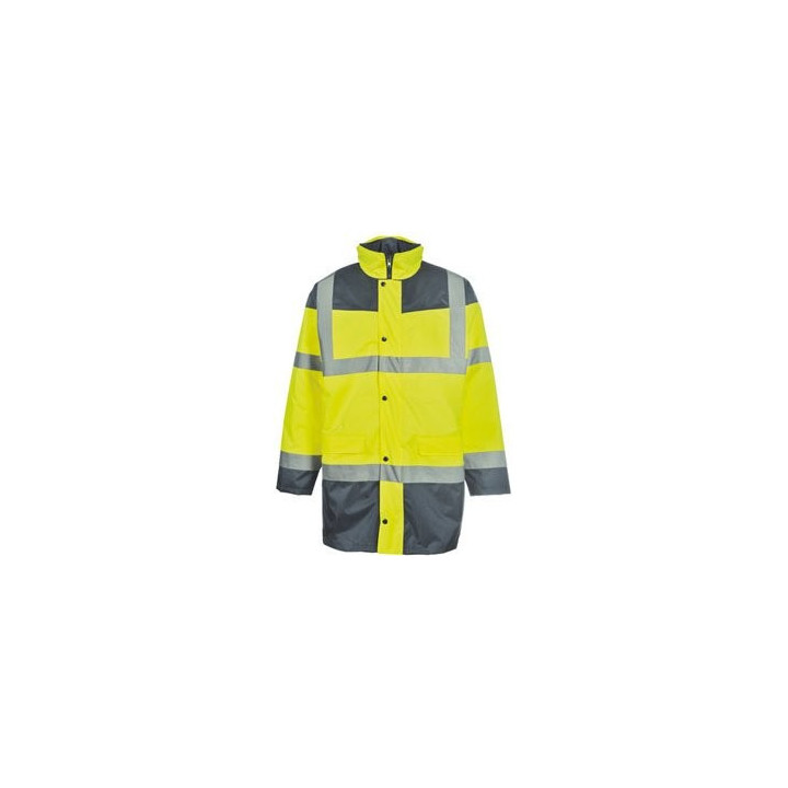 Parka haute visibilité jaune fluo EN 20471 travail extérieur