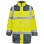 Parka bicolore de haute visibilité jaune fluo EN 20471 et EN 340