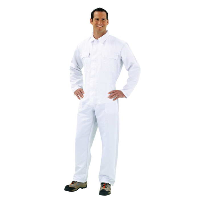 Combinaison ESD antistatique EN 1149-5 travail blanc