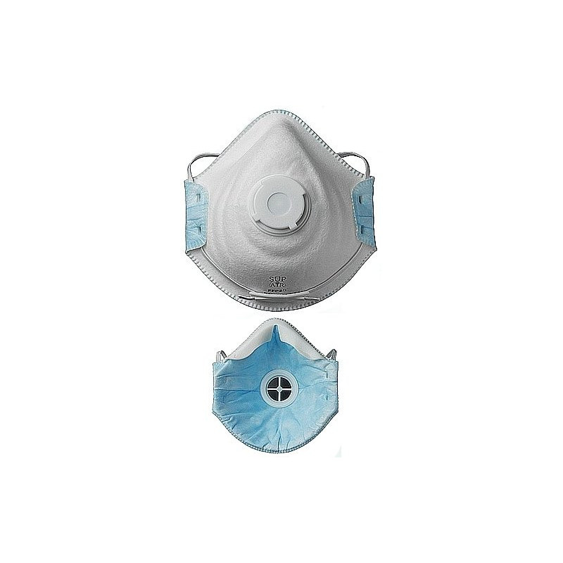 Masques jetables ffp2 coque avec valve conforme grippe a