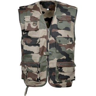 Gilet reporter camouflage multipoches chasse militaire