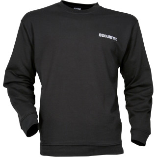 Sweat-shirt sécurité noir imprimé SECURITE gardiennage