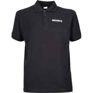 Polo sécurité noir SECURITE pour agent de surveillance