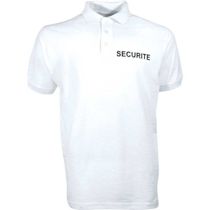 Polo sécurité noir SECURITE pour agent de surveillance