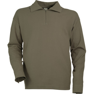 Polo F1 coton homme manches longues col zippé pro