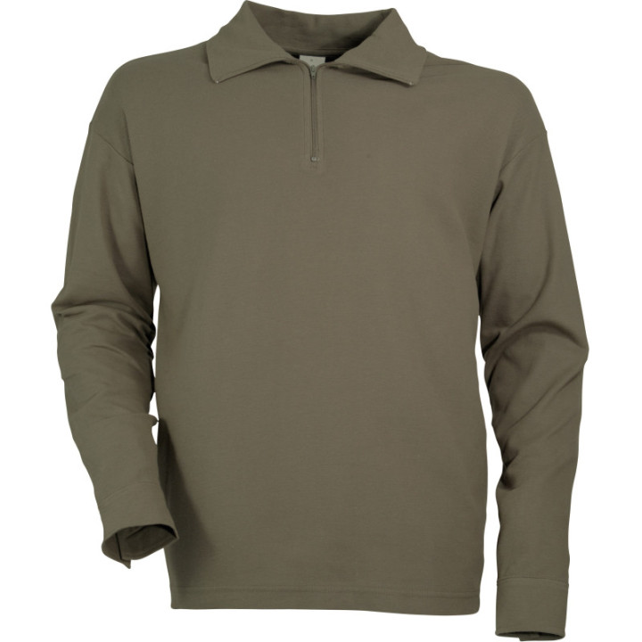 Polo F1 coton homme manches longues col zippé pro