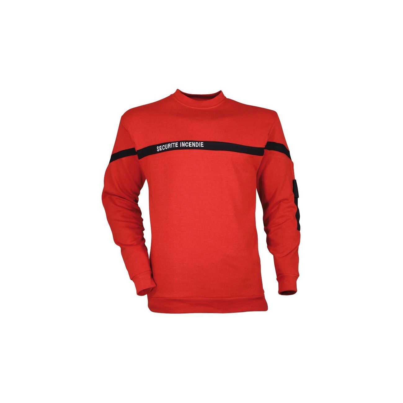 Sweat shirt rouge pour agent de sécurité incendie SSIAP