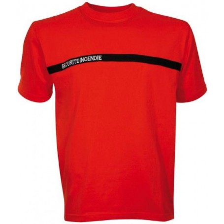 Tee-shirt rouge pour agent de sécurité incendie SSIAP