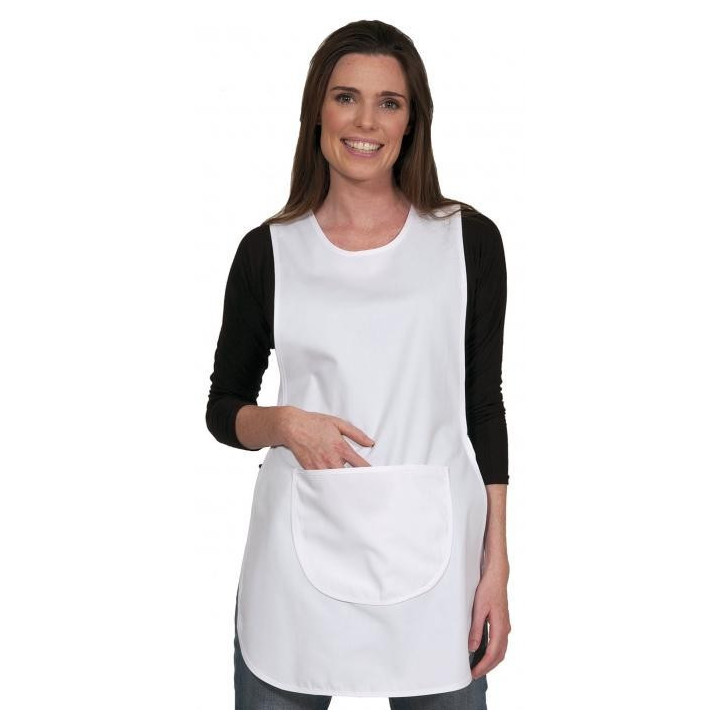 Chasuble blanc femme médicale sans manches avec poche