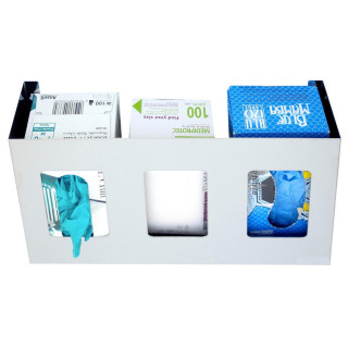 Distributeur mural gants jetables 3 boites usage pro