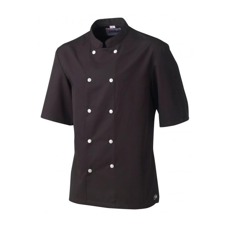 Veste cuisinier noire manches courtes molinel