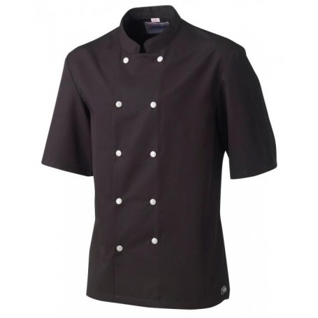 Veste cuisinier noire manches courtes molinel