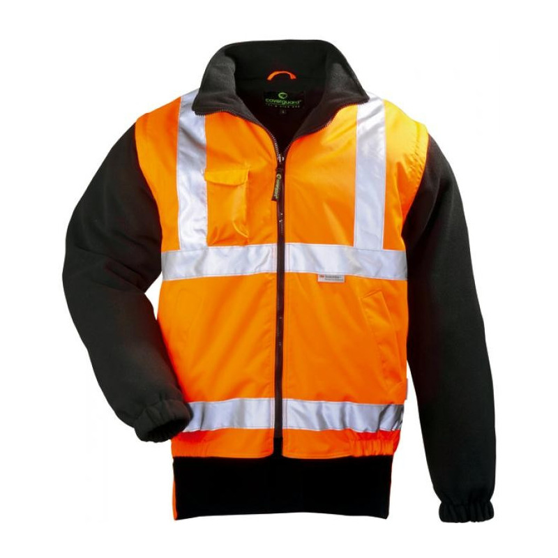Veste haute visibilté doublée polaire manches amovibles
