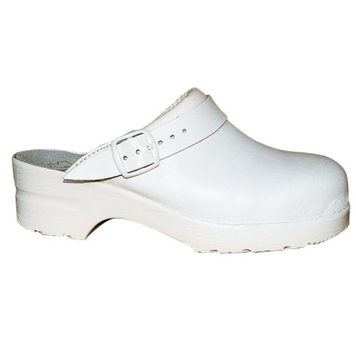 Sabot de sécurité cuir blanc cuisine restauration SATFY