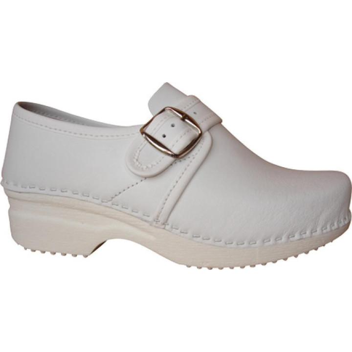 Sabot de travail cuir arrière fermé bois PU homme unisexe