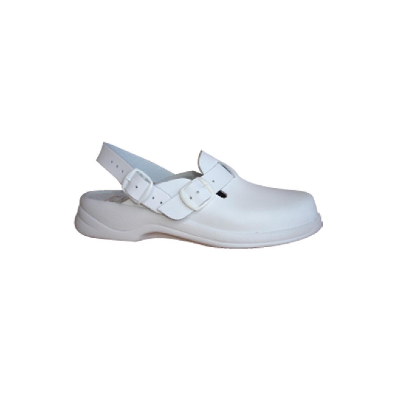 Sabot femme en cuir enduit PU blanc et couleur Sabot femme en cuir enduit PU blanc et couleur