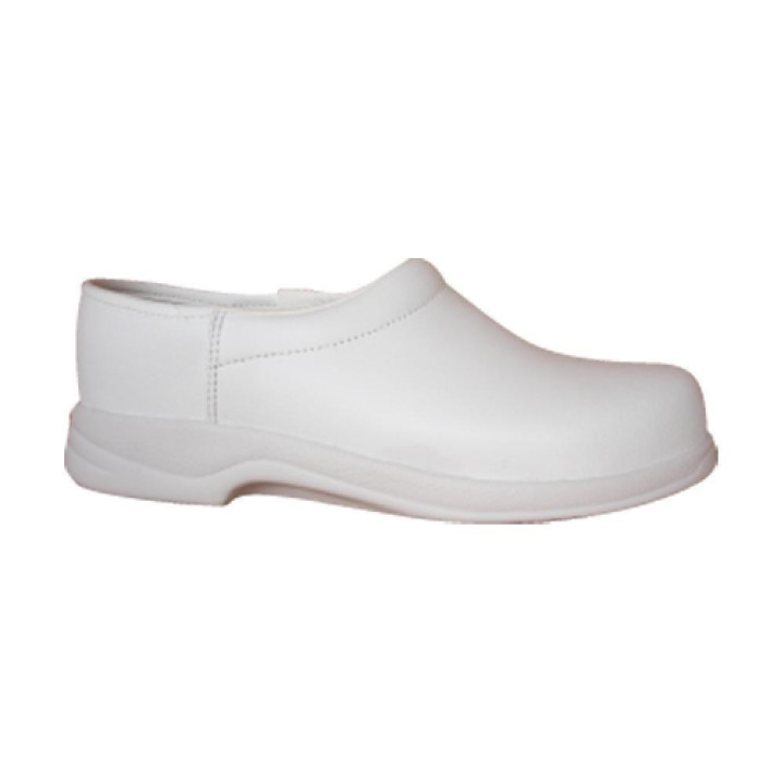 Sabot mixte cuir professionnel antidérapant blanc SATFY